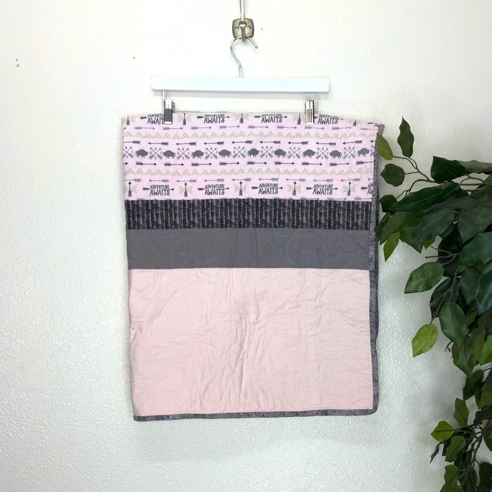 Pink Adventure Awaits Baby Girl Quilt